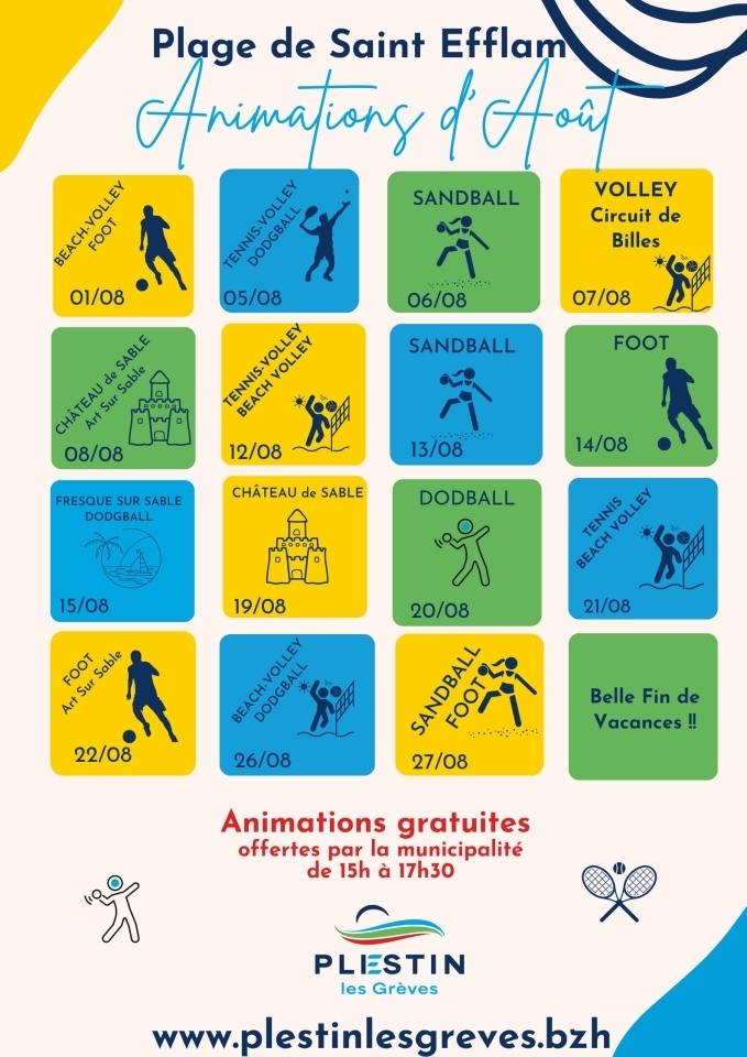 Animations de l'été à la Plage de Saint Efflam 